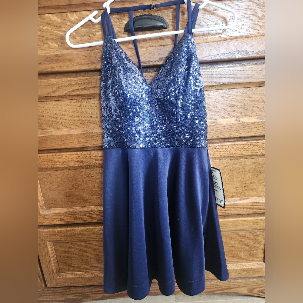 NWT Elegant Navy Blue Sequin Dress